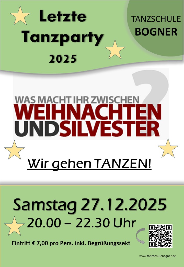 Mehr über den Artikel erfahren Letzte Tanzparty 2025 * Sa. 27.12.25 *