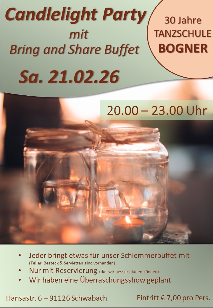 Mehr über den Artikel erfahren Candle Light Tanzparty Sa. 21.02.26