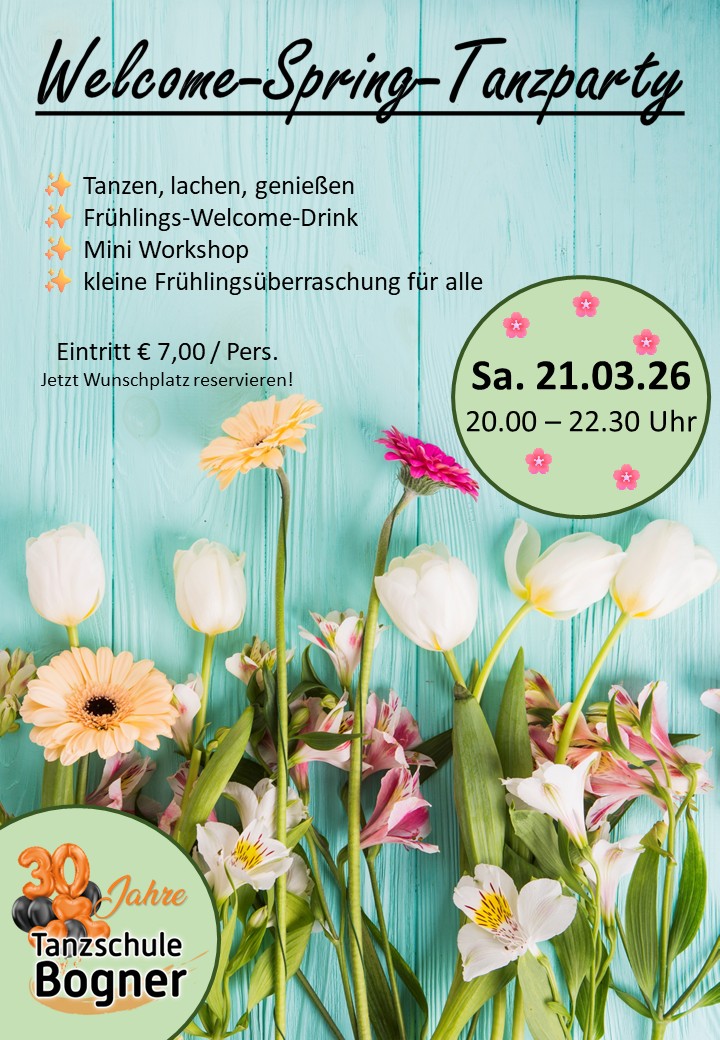 Mehr über den Artikel erfahren Welcome Spring Tanzparty Sa. 21.03.26