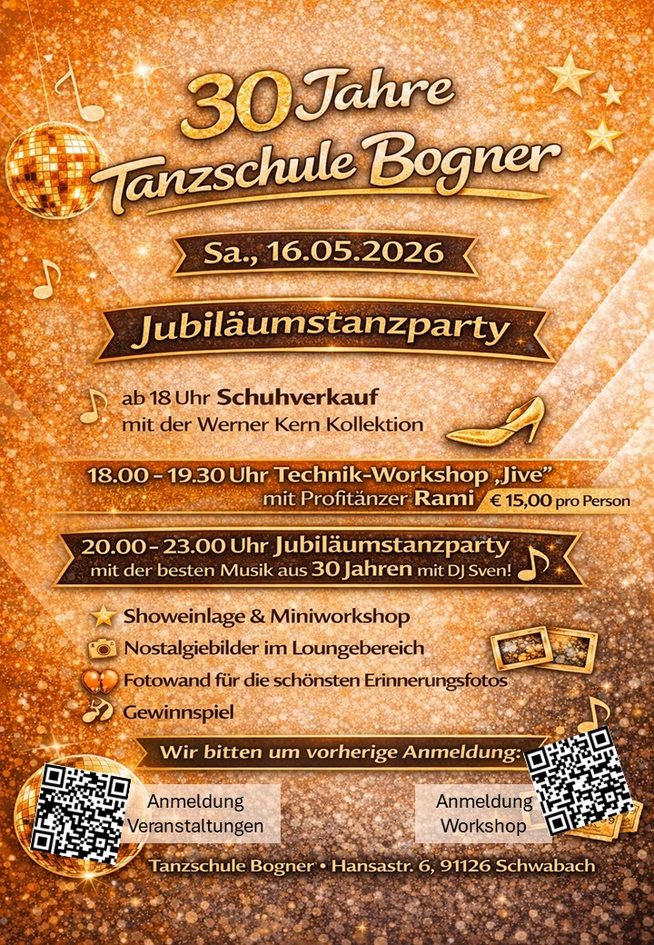 Mehr über den Artikel erfahren Jubiläumstanzparty Sa. 16.05.2026