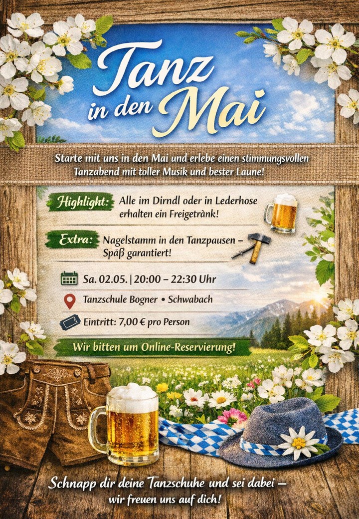 Mehr über den Artikel erfahren Tanz in den Mai /  Sa. 02.05.2026