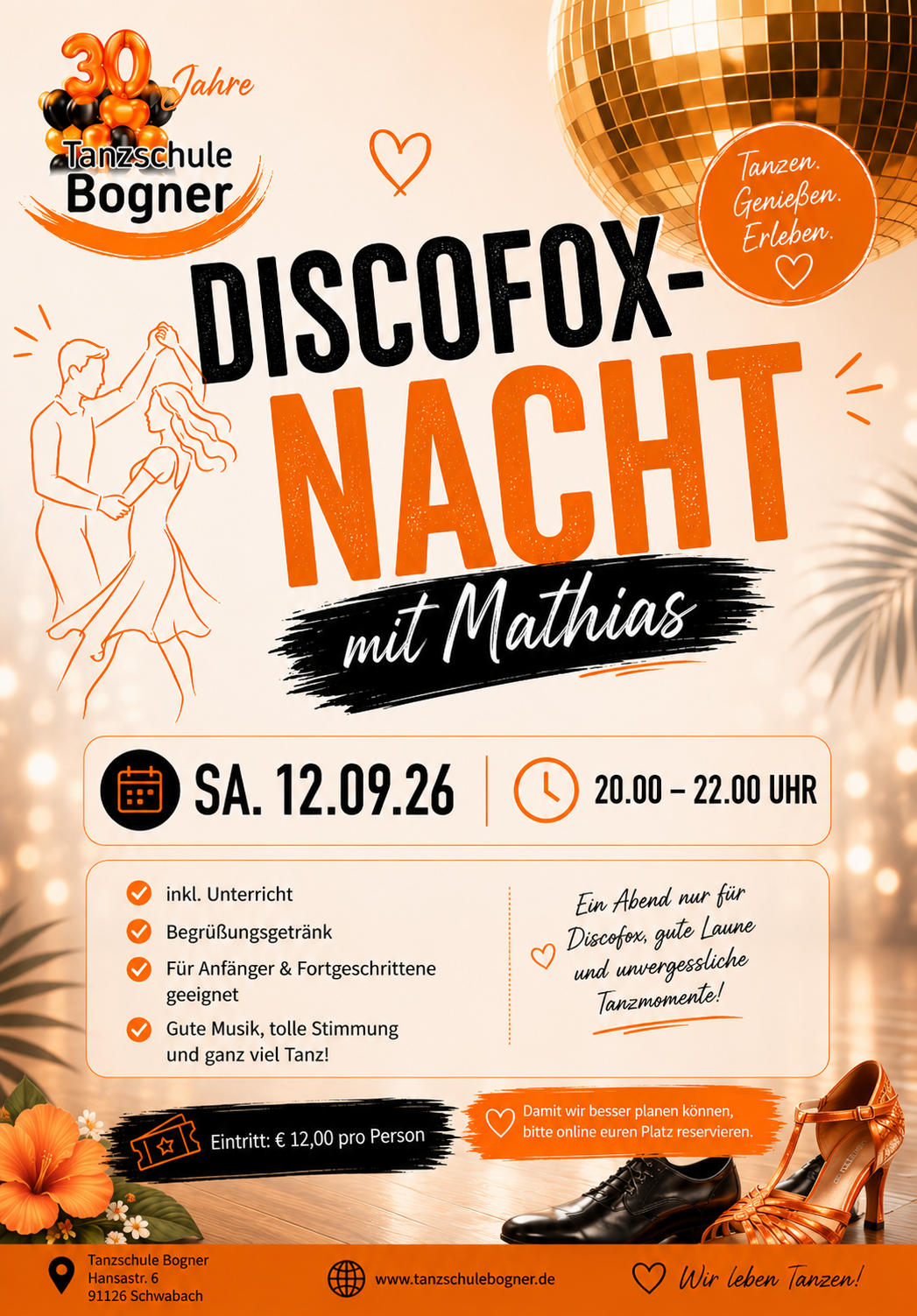Mehr über den Artikel erfahren Discofox Nacht mit Mathias Sa. 12.09.26