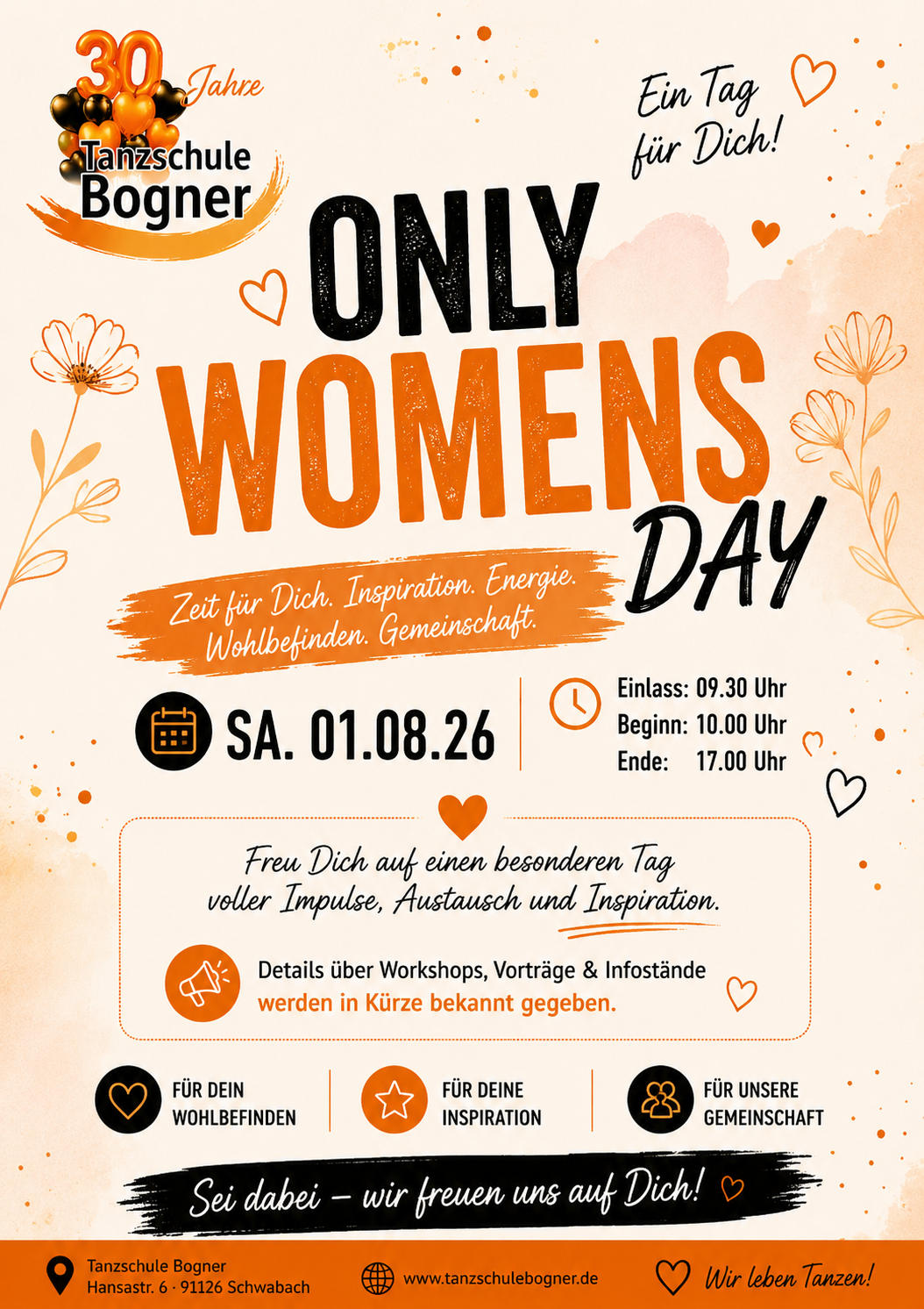 Du betrachtest gerade Only Womens Day – Sa. 01.08.26